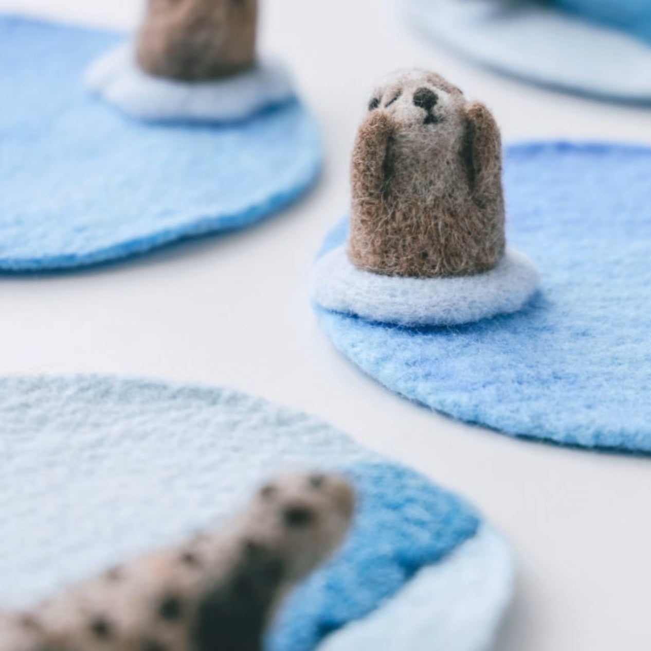 Felt Otter Cup Coaster (4pc)