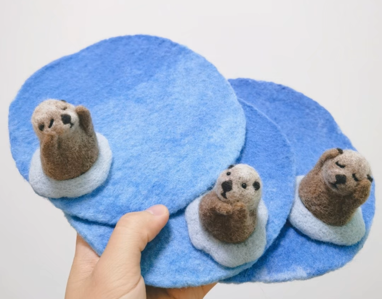 Felt Otter Cup Coaster (4pc)